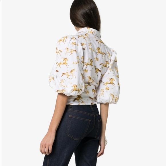 NWT SOLD OUT GANNI WESTON TIE FRONT SHIRT - Picture 3 of 8